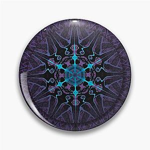 Midnight Snow Mandala in Deep Purple and Turquoise Ice Pin