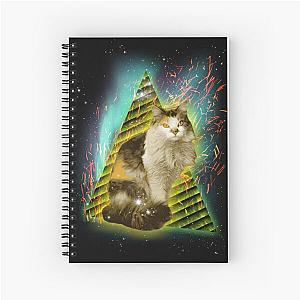 80s Cat - Def Leppard Inspired 1980s Retro T-shirt Design - Tabby Spiral Notebook