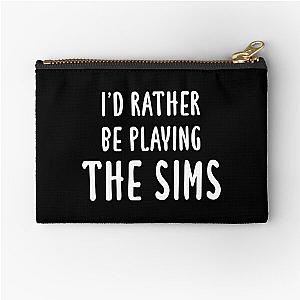 I'd Rather Be Playing The Sims (Black) Zipper Pouch