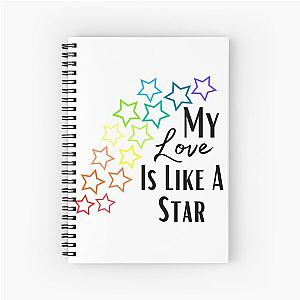 Pride Flag Inspired - Demi Lovato Lyrics - Star Design Spiral Notebook