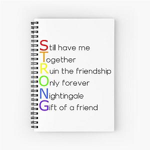 Pride STRONG - Demi Lovato Song Titles Spiral Notebook