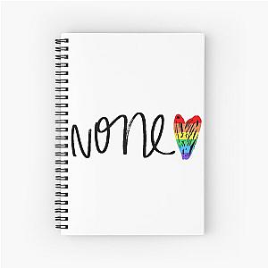 Demi Lovato Handwriting - Rainbow Heart Version Spiral Notebook