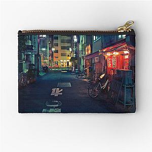 Neo Tokyo Quiet Street in Shinjuku Zipper Pouch