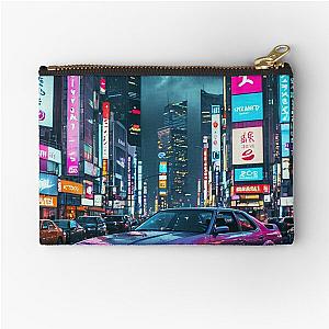 Shinjuku, Tokyo Retro Neon-Style Image Zipper Pouch