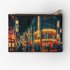 Japan Night Photo Zipper Pouch - Shinjuku