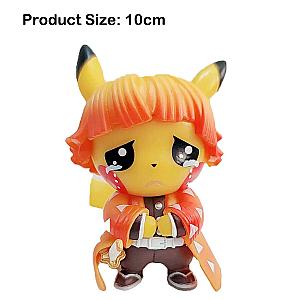 10cm Zenitsu Pokemon Pikachu Cosplay Demon Slayer Figure Toy