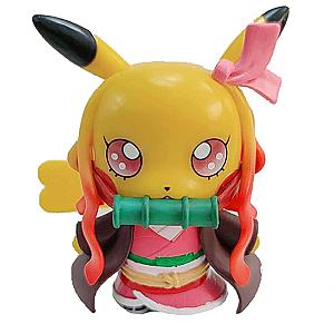 10cm Nezuko Pokemon Pikachu Cosplay Demon Slayer Figure Toy