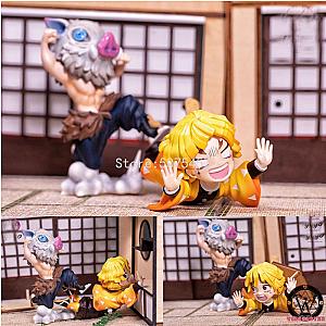 7cm Agatsuma Zenitsu Demon Slayer Funny Anime Figure Toys