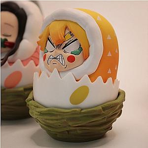 8.5CM Zenitsu Angry In Egg Cute Anime Demon Slayer Figure Toy