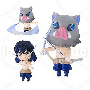 10cm Inosuke With Sword Demon Slayer Kimetsu No Yaiba Action Figure Toy