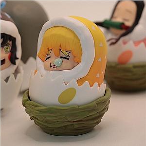 8.5CM Zenitsu Sleeping In Egg Cute Anime Demon Slayer Figure Toy