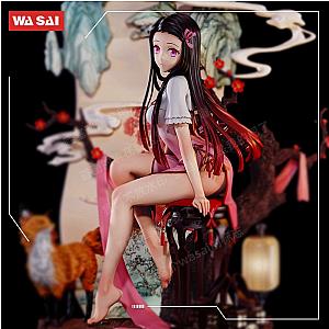 14cm Kamado Nezuko Anime Demon Slayer Sitting Posture Cheongsam Sexy Figure Toys