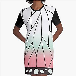 Demon Slayer Kocho Shinobu Japanese Pattern WAGARA of Butterfly Pattern Design.  Graphic T-Shirt Dress