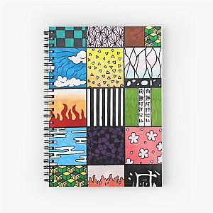 Demon Slayer Pattern Squares Spiral Notebook