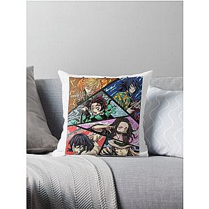 Bold Demon Slayer Graphic Designs Throw Pillow