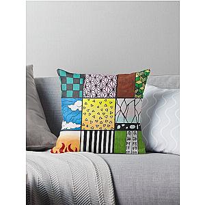 Demon Slayer Pattern Squares Throw Pillow