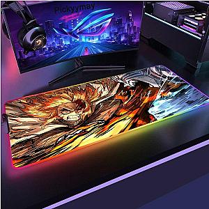 Demon Slayer Rengoku vs Akaza Large LED Anime Mouse Pad Desk Mat