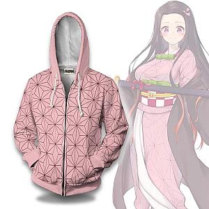 Nezuko Kamado Pattern Hoodie Demon Slayer Anime Casual Cosplay Costume DSS0611