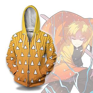 Zenitsu Agatsuma Pattern Hoodie Demon Slayer Anime Casual Cosplay Costume DSS0611