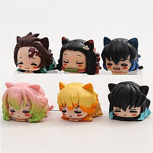 Demon Slayer Mitsuri Muichiro Tanjiro Nezuko Sleepy Cat Set of 6