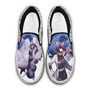 Shinobu Kocho Slip On Sneakers Custom Anime Demon Slayer Shoes DSS0611