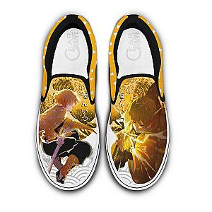 Zenitsu Thunder Slip On Sneakers Custom Demon Slayer Anime Shoes DSS0611