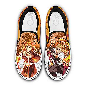 Rengoku Slip On Sneakers Custom Anime Demon Slayer Shoes DSS0611