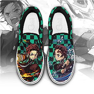 Tanjiro Slip On Sneakers Custom Anime Demon Slayer Custom Shoes DSS0611