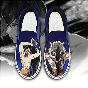 Inosuke Slip On Sneakers Custom Demon Slayer Anime Shoes DSS0611