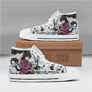 Gyuu Tomioka High Top Canvas Shoes Custom Demon Slayer Anime Mixed Manga DSS0611