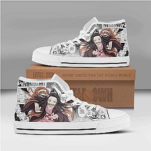 Nezuko High Top Canvas Shoes Custom Demon Slayer Anime Mixed Manga DSS0611