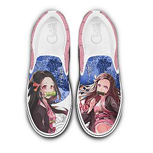 Nezuko Slip On Sneakers Custom Demon Slayer Anime Shoes DSS0611