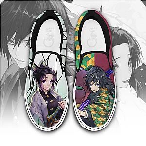 Giyuu And Shinobu Slip On Sneakers Demon Slayer Custom Anime Shoes DSS0611