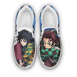 Demon Slayer Tanjiro and Giyuu Shoes Custom Anime Classic Slip-On Sneakers DSS0611