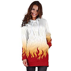 Kyojuro Rengoku Pattern Custom Anime Demon Slayer Women Hoodie Dress DSS0611