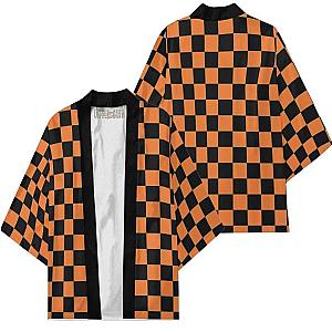 Demon Slayer Kimono Tanjuro Kamado Pattern Robe Anime Cloak Cardigans Cosplay Costume DSS0611