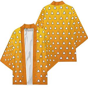 Demon Slayer Kimono Agatsuma Zenitsu Pattern Robe Anime Cloak Cardigans Cosplay Costume DSS0611