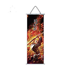 Demon Slayer Kyojuro Rengoku Anime Scroll Canvas Painting Wall Art Home Decor