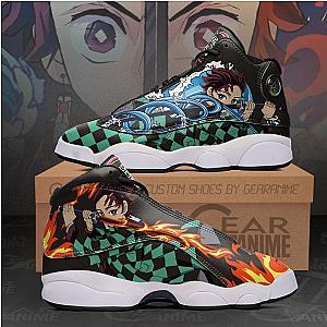 Tanjiro Sneakers Water &amp; Sun Breathing Custom Anime Demon Slayer Shoes DSS0611