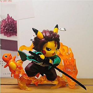 Pokemon Demon Slayer Figure Pikachu Tanjiro Cosplay Anime Figure