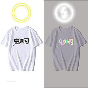 Anime Demon Slayer Printed Shiny T-Shirt Casual Short Sleeves Tee Hot Tops DSS0611