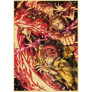 Kamando Sibling's Fire Breathing Demon Slayer Poster