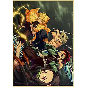 Friends Fighting alongside Demon Slayer Poster