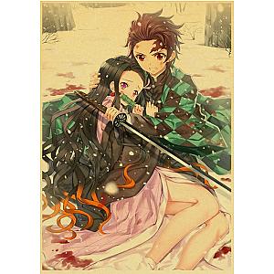 Tanjiro Protecting Sister Nezuko Demon Slayer Poster