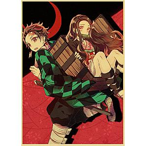 Tanjiro and Nezuko Running Demon Slayer Poster