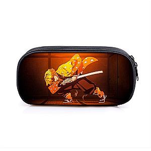 Demon Slayer Pencil Case Agatsuma Zenitsu Art Printed Pen Bag