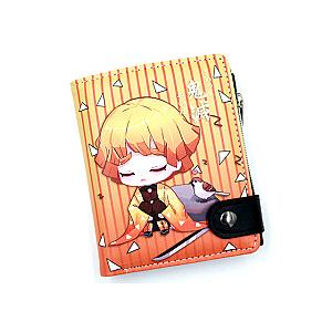 Anime Demon Slayer Soft Wallet Cute Agatsuma Zenitsu Print Purse