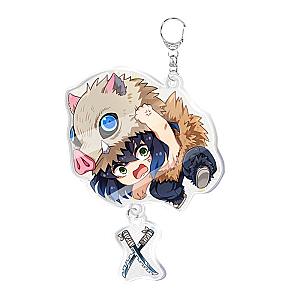 Anime Demon Slayer Keychains - Figure Inosuke Acrylic Keychain Cartoon