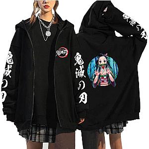 Demon Slayer Jackets - Nezuko Anime Zip Up Hoodies Jacket