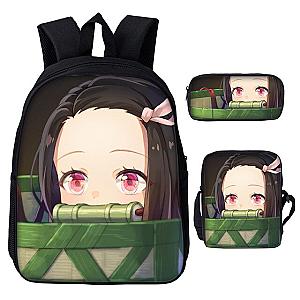 Cute Backpack Set 3 Pieces Demon Slayer New Fashion Bag